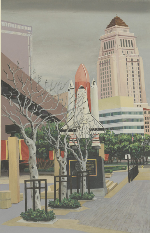 15. Space Shuttle and City Hall,  2008  14"x 9" cel vinyl